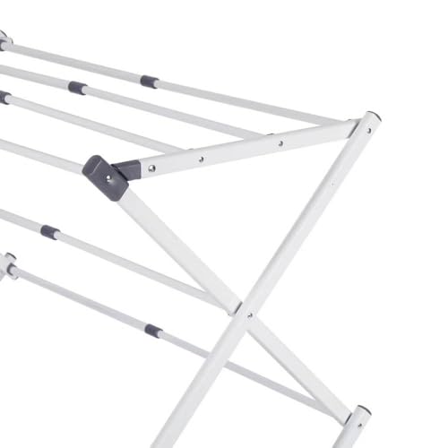 Image of JD FRESH 3 Tier Foldable Metal Clothes Drying Rack /Adjustable Wings for Indoor Outdoor Use and Dress Drying Stand /Easy to Move and Heavy Metal Laundry Organizer Stand (White)