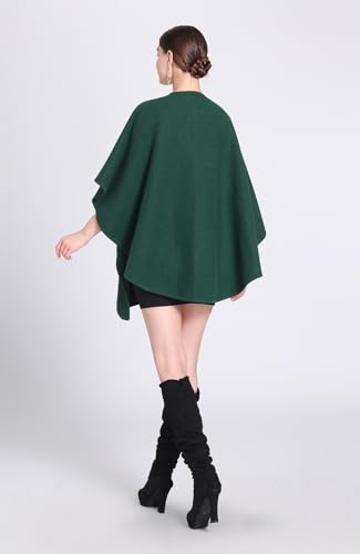 Women's Open Front Cardigan Shawls Elegant Solid Color Poncho Ruana Cape Plus Size Knit Wraps for Fall Winter3
