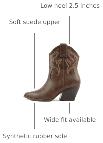 Image of Soda inchBLAZING inch ~ Women Western Bootie Pointe Toe with Low Heel (Wide Fit Available)