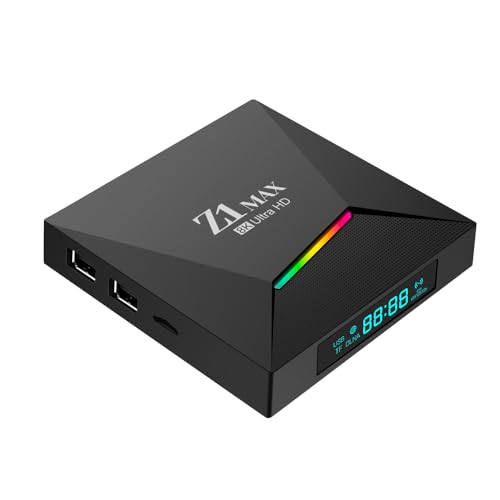Android TV Stick TV Box IPTV Stalker 4K 16GB WiFi5 2.4G/5.8Ghz BT5.0 Control de Voz Smart TV Stick Home Player (Z1 MAX)