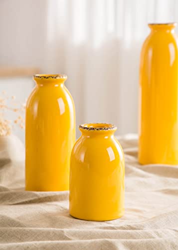 Cwlwgo- Ceramic Vase Set,Set Of 3 Small Vases, Modern Decorative Vase,Suitable For Shelf Decor,Bookshelf, Living Room Table Décor,Fireplace & Entrance Decor,Christmas Decor. #TOP4