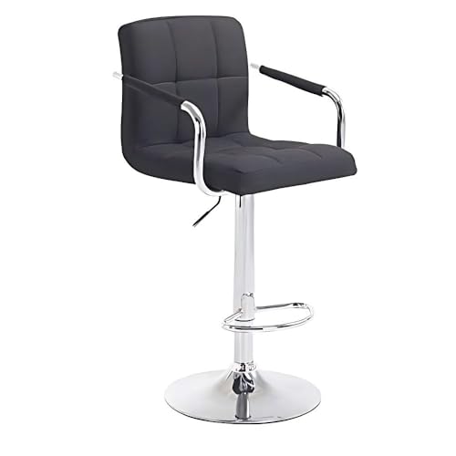 Image of Beeds Armagh Swivel High Counter Bar Stool with Armrest - Height Adjustable, Fabric Cushion, Chrome Base, Comfortable for Kitchen, Dining, Office, Pub