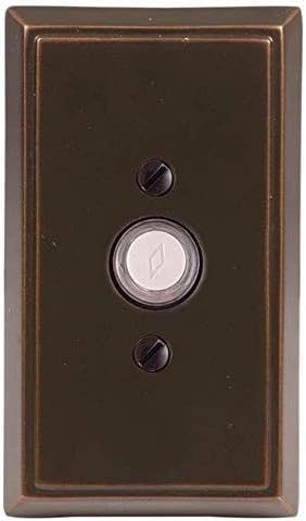 Emtek 2403 4-3/8" Height Rectangular Style Brass Lighted Doorbell Rosette, Polished Brass