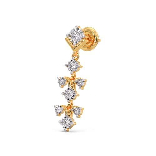 CANDERE - A KALYAN JEWELLERS COMPANY 14K/18K BIS Hallmark Yellow Gold and Certified SIIJ Diamond Dangle Earring for Women with Screw Back Closure - Image 2