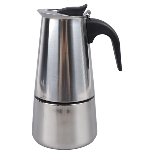YIZISECCE MOKA POT 300ML MOKA Copa de acero inoxidable fácil de limpiar cafetera portátil para la oficina de camping