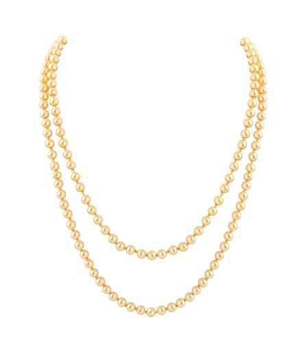 Collier long de fausses perles de 140 cm au design tendance pour mariée et invitées