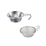 CAMPINGMOON 1pc in acciaio inox Campeggio Sierra Cup 310ml con 1pc Colander S-220/S-213