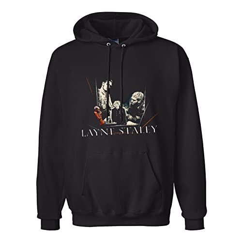 TANYOUPIN Layne Staley Men's Pullover Hoodies Unisex Black Cotton Hip Hop Print Sweatshirts Black M