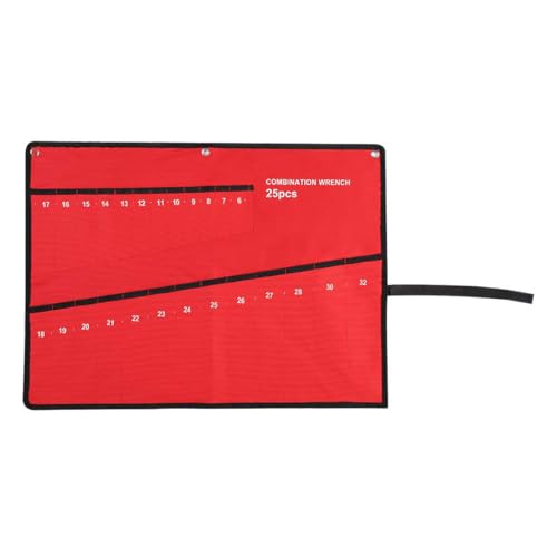 Sarini Werkzeug-Organizer mit Mehreren Taschen, Werkzeugrolle, Werkzeugtasche mit 25 Taschen, rot, Robustes 600D-Oxford-Gewebe für Zangen, Schraubenschlüssel, Schraubendreher, Heimwerkerwerkzeuge