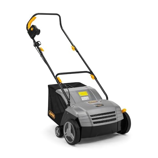 Alpina Scarificatore Elettrico ASC 1.3 E, Motore da 1300 W, Con 16 Lame e 36 molle, Profondità regolabile da - 6 mm a + 4 mm, per scarificare e arieggiare il terreno, Sacco di Raccolta da 40 l
