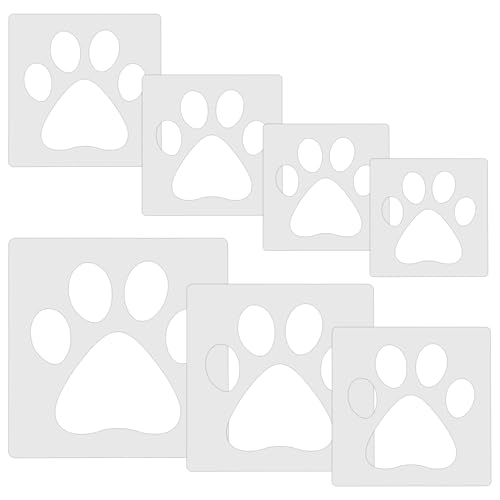 14 Pcs Paw Stencil for Painting Cute Cat Dog Bear Large Stencil Reusable Plastic Paw Print Stencils Template for Crafts Art on Wood Paper Fabric Wall Home Decor DIY Crafts
