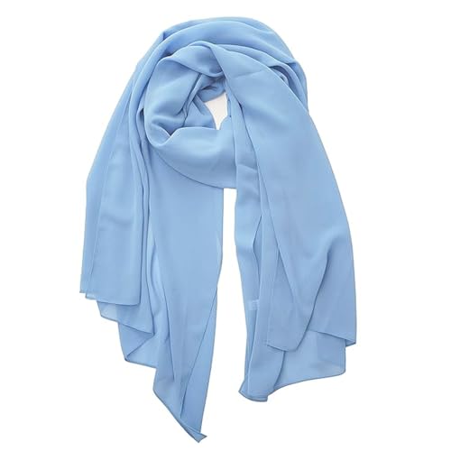 Shemass™ Premium Chiffon Hijab Head Scarf, Lightweight Breathable Shawl Wrap, Solid Color