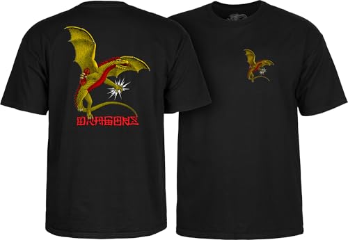 Powell Peralta Dragons Logo T-Shirt, Black, 2XL