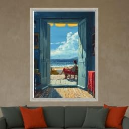 Scène océanique imprimée de haute précision sur toile fine de 50x70cm
