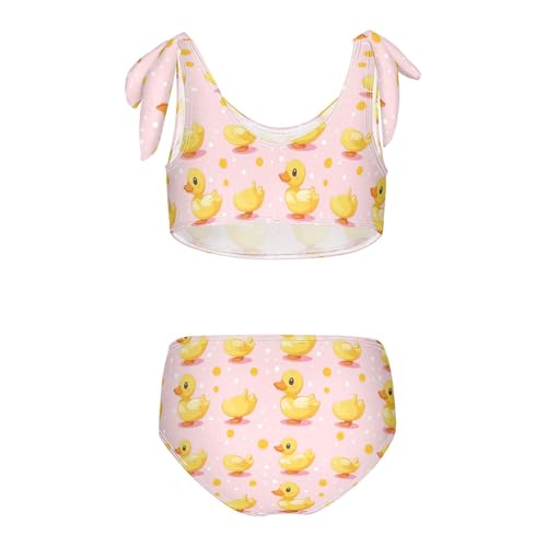 Ducks Pink Polka Dots Girls Tankini Swimsuit Kids Bikini Sets 2 Pcs Bathing Suit 3T2