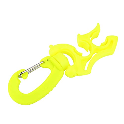 Keenso Diving Hose Clip, 1Pc Outdoor Diving Hose Holder with Clip Double BCD Hose Clip with Snap Hook Buckle(Green) Diving