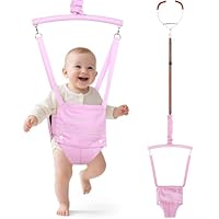 Slevoo Baby Jumper, BabyTürhopser für Babys von 6–24 Monaten, Baby-Türwippe mit einfach zu verwendender Klemme und verstellbarem Gurt, Tragfähigkeit 18 kg, Rosa