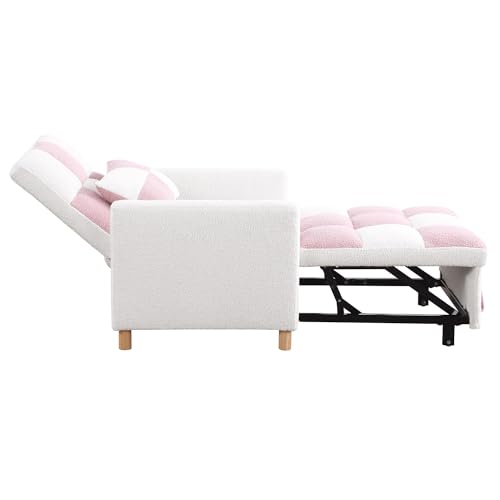 Sillón Convertible Suave Plegable Rosa miniatura 5