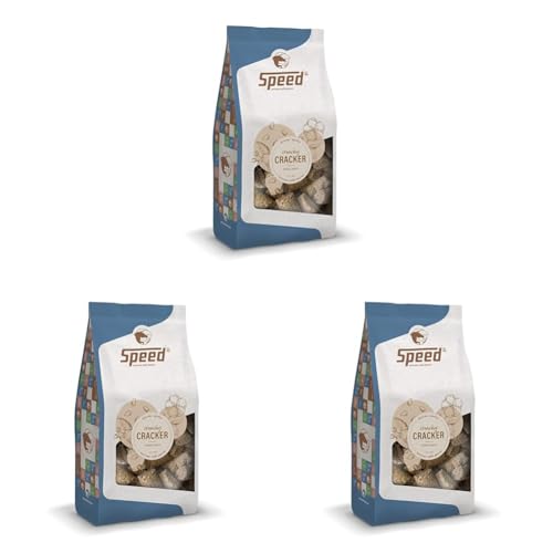 Speed Delicious speedies Cracker, Pferdeleckerli mit wertvollen Leinsamen, knusprig gebackene Cracker, Beste Zutaten (0,5 kg) (Packung mit 3)