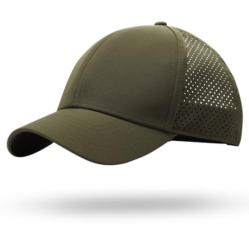 Image of LiuSuper XXL Oversized Quick Dry Baseball Cap for Men & Women Big Heads, Adjustable Unisex Sports Performance Sun Hat One Size for Golf, Running, Workout Olive Green