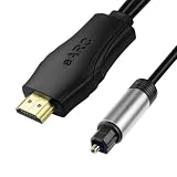Cavo convertitore unidirezionale da HDMI ARC/eARC a Toslink ottico, 192 kHz, 24 bit, 150 cm, estrattore audio USB per TV/soundbar/amplificatore, Dolby DTS 5.1 PCM, Plug & Play