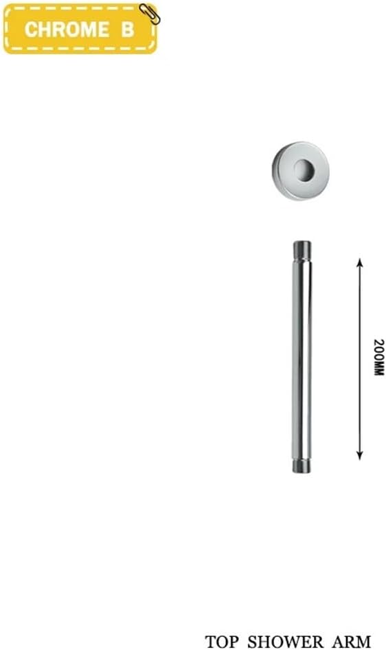 Bathroom Shower Arm Top Ceiling Wall Mounted Stainless Steel Extension Arm For Shower Head(Top Round B Chrome)