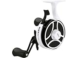 13 FISHING Black Betty Freefall Ghost Inline Ice Fishing Reel (White, RH Retrieve)