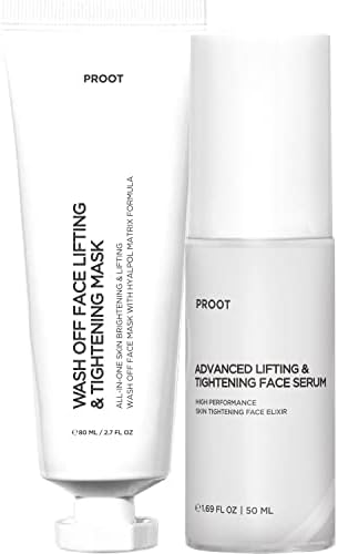 PROOT Skin Tightening All-In-One Wash Off Face Lifting Mask + Face Lifting Serum | Formulated with Hyalpol Matrix | Natural, Cruelty-free, Travel Friendly