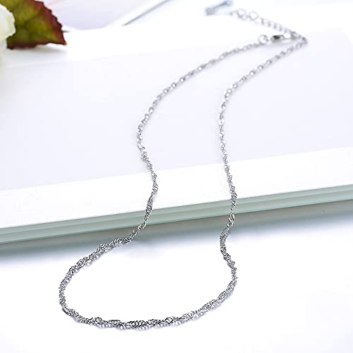 Collier vague d'eau en or rose de 18 pouces pour femme élégante - 4