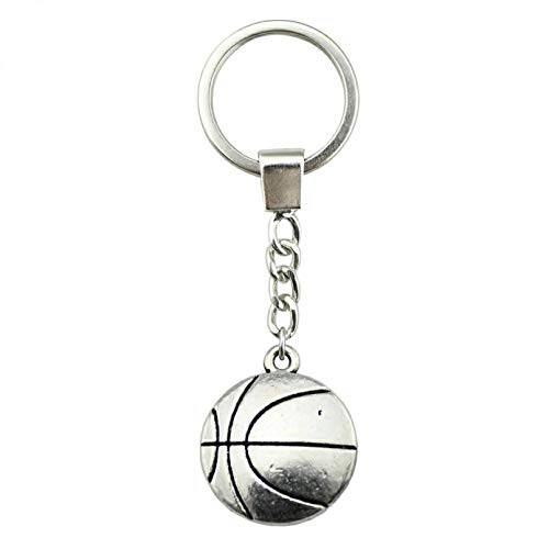 JLZK Männer Schlüsselanhänger DIY Metallhalter Kette Basketball 22X18Mm Silber Farbe Anhänger Geschenk JLZK Männer Schlüsselanhänger DIY Metallhalter Kette Basketball 22X18Mm Silber Farbe Anhänger Geschenk