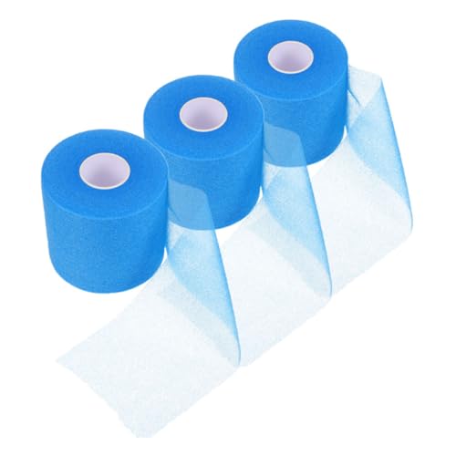BRIGHTFUFU 3 Rolls Sports Shock Absorbing Belt Athletic Tape Training Sports Tape Portable Athlete Tape Body Joint Wraps Training Athlete Tape Portable Sports Wraps Elastic Tapes Blue Sponge