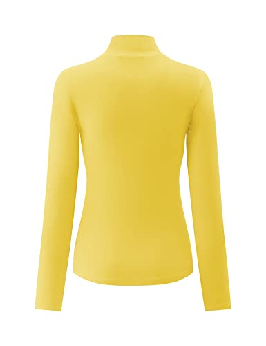 Image of Kindcall Womens Slim Fitted Mock Turtleneck Tops Long Sleeve Lightweight Base Layer Shirts