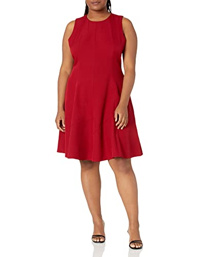 Anne Klein Women's Sleeveless Crepe Fit and Flare Dress