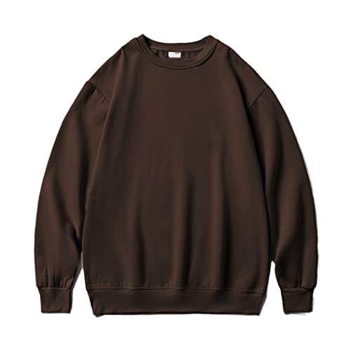 Sweat à capuche surdimensionné homme marron XL basique uni