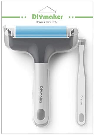 Diymaker Rubber Brayer Roller & MAT Tweezers Remover Tool Set Craft Stamping Brayers for Cricut/Silhouette/Brother