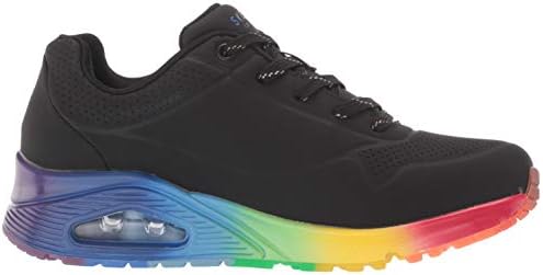 black and rainbow trainers