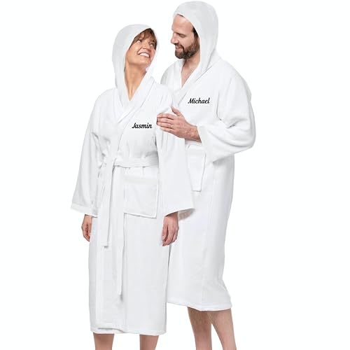 Kaufman Velour Kimono Robes with Hood Option | Personalized & Monogramed | Unisex 100% Cotton Spa Bathrobes for Men & Women