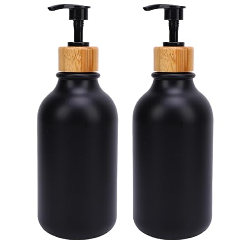HELEVIA Dispensadores de Jabón de 2 Piezas, Dispensadores de Loción Reutilizables de 500 Ml de Mascotas con Bomba, para el Acondicionador de champú de Detergente para Jabón para Platos