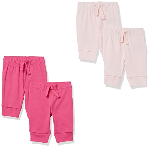 Image of Amazon Essentials Baby Girls' Cotton Pull-On Pants, Multipacks