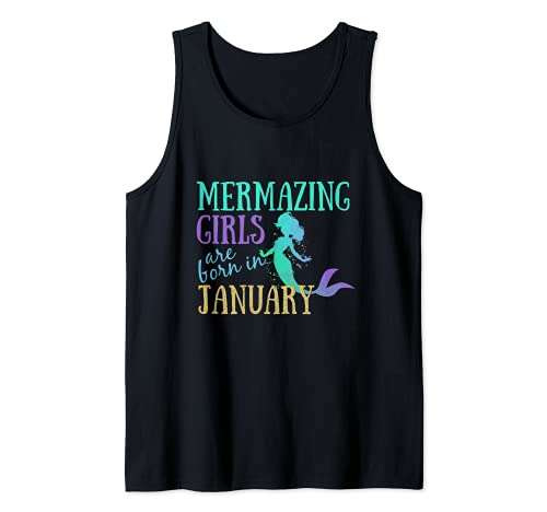 Mermazing - Regalo de cumpleaños para niñas nacidas en enero Camiseta sin Mangas