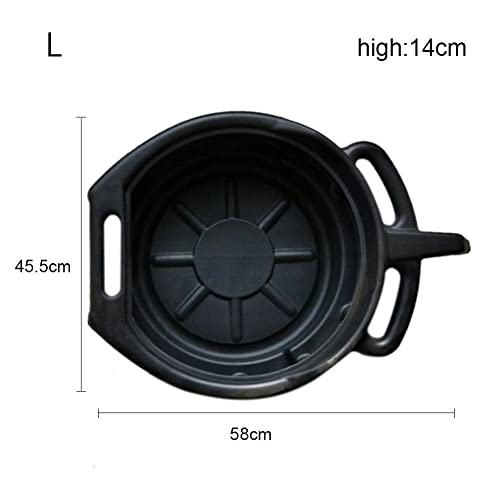Image of AASONS 15-Litre Drain Pan Oil /Liquid Recovery Container, Waste Liquid /Oil Change | Plastic Oil Pan Waste Engine Oil Collector Tank Gearbox Oil Trip Tray Car Repair Fuel Fluid Change Garage Tool