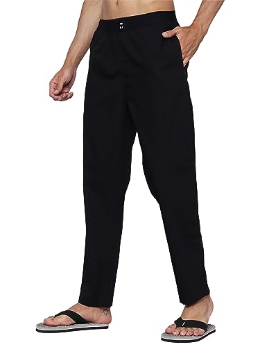 Image of PB & J Stretch Cotton Fit Regular Pyjamas for men | Premium Cotton Lower | Pajama Lounge Pants for Men With Black Elasticated Waist