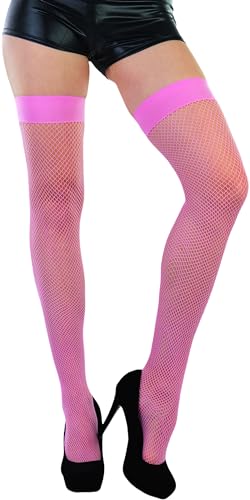 Image of ToBeInStyle Women's Sexy Nylon Versatile Fine Fishnet Thigh High Stockings w /Opaque Band