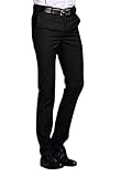 MOGU Mens Slim Fit Flat Front Pant US Size 32(Tag Asian Size XL) Black