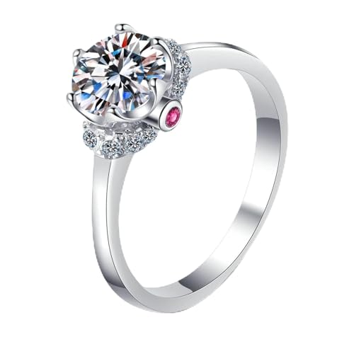 Bague Argent Femme Couronne et Moissanite pour un Style Quotidien