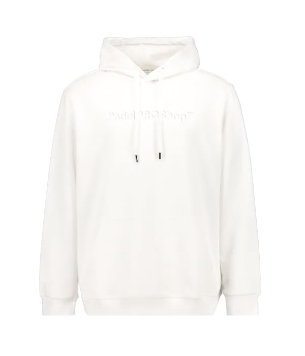 Padel Pro Shop Sudadera de Algodón Orgánico Blanco con Relieve 2025, Capucha y Bolsillo