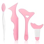 4PCS Silicone Eyeliner Stencils - Reusable Winged Eyeliner Tool Kit for Beginners Multifunctional Eye Makeup Applicator Tool for Eyeshadow Lipstick and Face Cream Application (Pink)