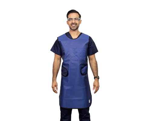 ATTENUTECH Apron Frontal, Flexiback, .50mm Pb LE, Lightweight, Outside: Royal Blue Ripstop, Inside: Black, Binding: Black (X-Large)