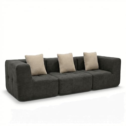 Coco Living Canapé d'intérieur compressé 3 Places Eden Simple (Chocolat Beige)