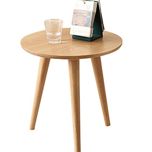 Mu Rong Side Table End Table Small Sofa Table For Small Spaces Modern Small Round Table For Bedroom Round Side Tables Living Room Solid Oak Side Table Wooden Side Table For Office(Dia19.7"X23.6"H) #TOP2